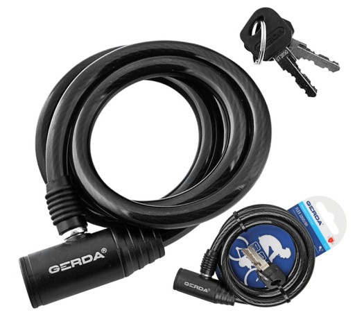 Zámok na bicykel GERDA FLEX 1000/8K, čierny
