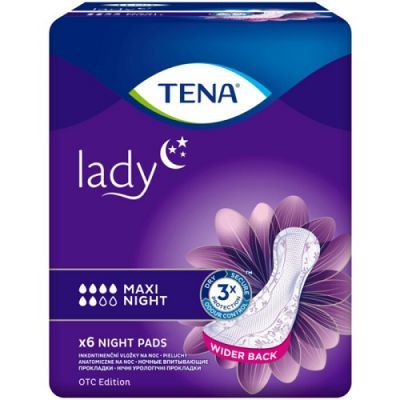 Špecializované hygienické vložky TENA LADY MAXI NIGHT 6 kusov