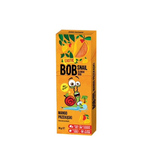 Bob Slimák mango ovocný snack bez pridaného cukru 30g