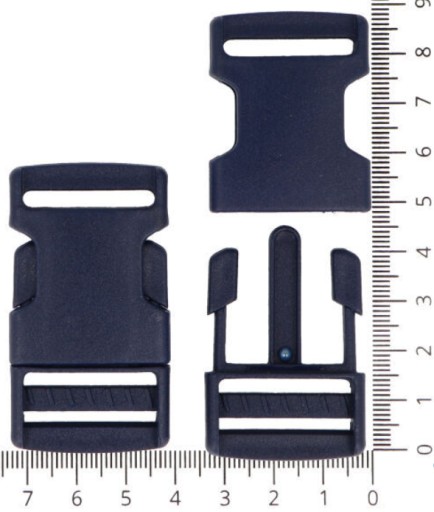PLASTOVÁ ZÁPADKOVÁ SPONA NA PÁSKU 2,5cm NÁMORNÍCKA MODRÁ 25mm - 5 ks