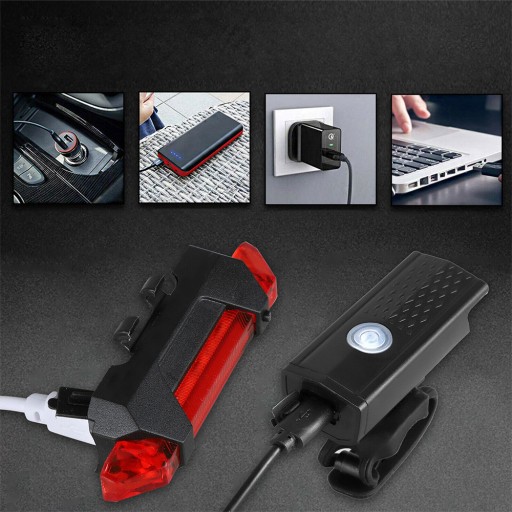 VÝKONNÉ SVETLÁ NA BICYKEL PREDNÉ ZADNÉ OSVETLENIE LED USB VODOtesné