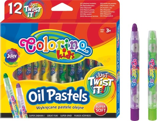 Krútené olejové pastely, 12 farieb Colorino