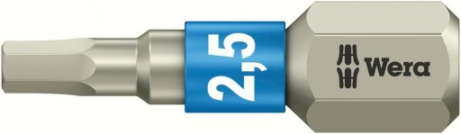 Skrutkovací bit z nerezovej ocele HEX 2,5x25mm WERA