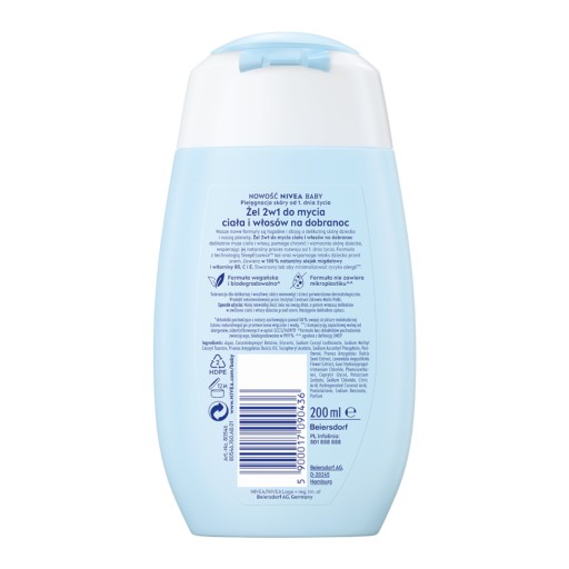 NIVEA BABY gél 2v1 na umývanie tela a vlasov pred spaním 200 ml