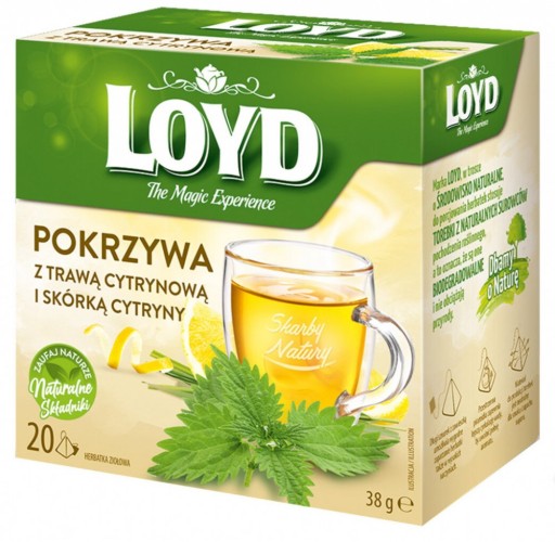 Bylinný čaj Loyd Žihľava s citrónovou trávou a citrónovou kôrou 20 ks