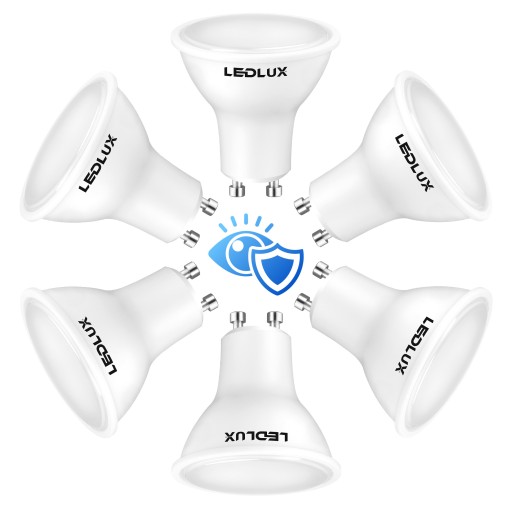 6x GU10 LED žiarovka 5,5W = 50W SMD Premium LEDLUX nebliká, 3 FARBY