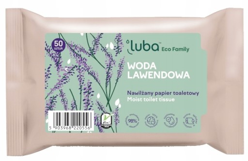 Luba Eco vlhčený papier Levanduľová voda 50 ks
