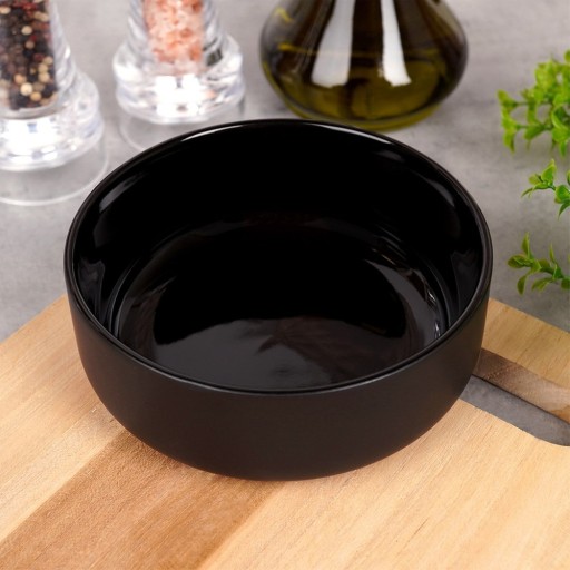 ČIERNA KERAMICKÁ misa, šalátová misa, snacky, dezerty, šaláty, 400 ml