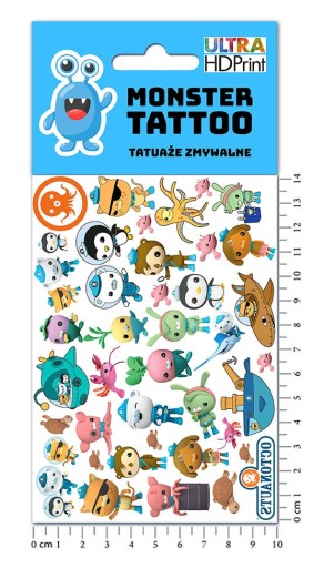 UMÝVAJÚCE DOČASNÉ TETOVANIE PRE DETI DETSKÉ OCTONAUTY ORIGINÁLNE DIZAJNY