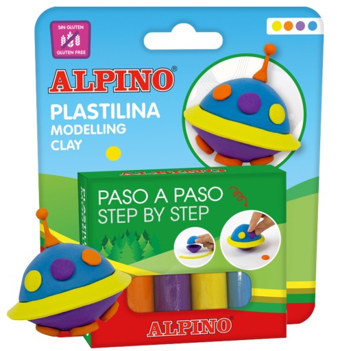 Sada plastelíny ALPINO UFO 25g x 4 farby Intenzívne jemné bez škvŕn
