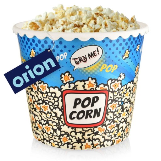 Nádoba na POPCORN, snacky, chipsy, krabička, miska, plastové vedierko, 2,3L