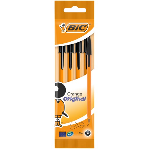 Bic pero oranžové čierne 4 ks