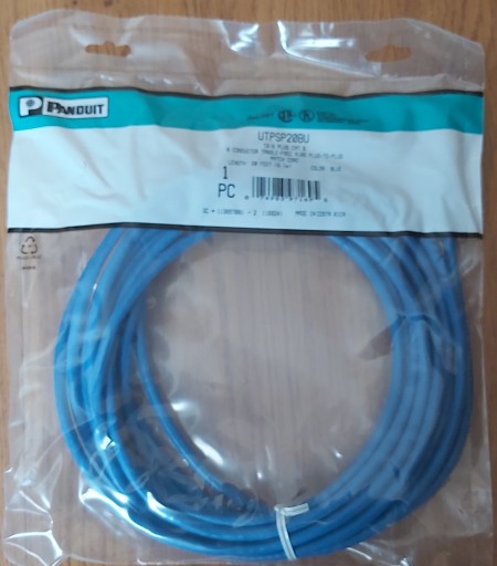 Patchcord U/UTP 24 AWG Cat 6 Panduit 6 m modrý