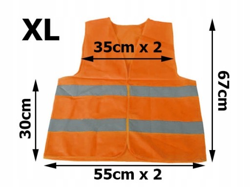 REFLEXNÁ VESTA, ORANŽOVÁ, XL