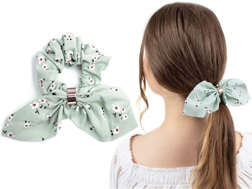 Gumička do vlasov FROTKA, šatka SCRUNCHIES, mätová
