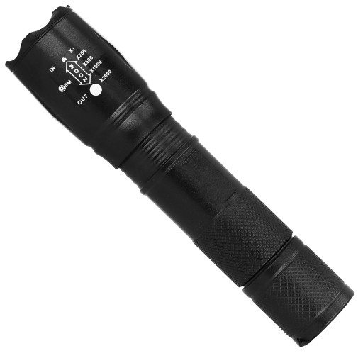 VOJENSKÁ DOBÍJATEĽNÁ BATERKA taktická LED ZOOM silná 1000lm + puzdro