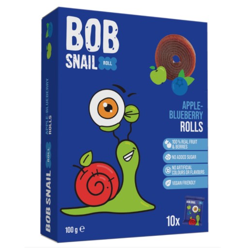 SLIMAJSKÝ BOB SLIMAJSKÝ OVOCNÝ SNACK ČUČOROVÉ OBALOVAČE ROLKY 10x 10g bez CUKRU