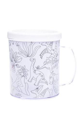 Vyfarbite HRNČEK s dinosaurami +3 šablóny MALIARSKY