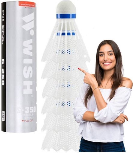 S-350 WISH Nylonové loptičky na bedminton, pevné, silné, 3 ks