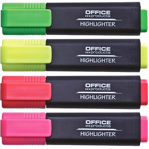 Zvýrazňovače Set Office Products 4 ks v kufríku