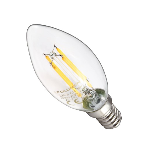E14 LED SVIEČKOVÁ Žiarovka 4W=40W Vlákno 470lm Dekoratívne Bez blikania 4000K