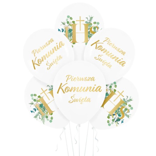 Prijímacie balóny Prvé sväté prijímanie IHS Mix - 6 ks