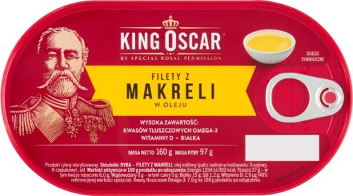 King Oscar Makrela filety v oleji 0,16 kg