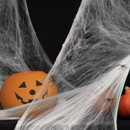 UMELÝ SPIDER WEB biela pavučina niť 60 g Halloweenska dekorácia