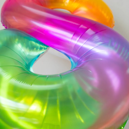 OMBRE fóliový balón číslo 8 narodeninový dúhový XXL