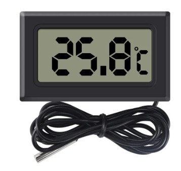DIGITÁLNY ELEKTRONICKÝ LCD TEPLOMER SO SONDOU na kábli do akvária