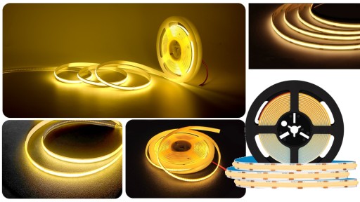 Neónový COB LED pás 12V TEPLÝ 1m Homogénny