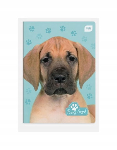Štvorcový zápisník A5 so 16 stranami s nápisom Puppy Sign