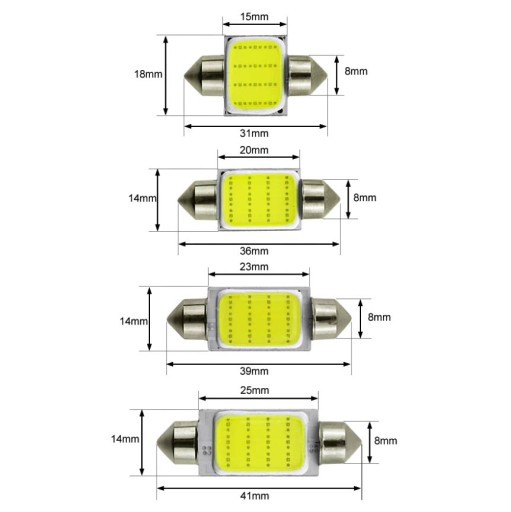 Žiarovky C3W/C5W/C10W - LED COB! 31 mm