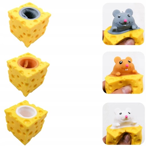 MOCHI SQUISHY SYROVÁ MYŠ GNIOTEK ANTISTRESOVÁ MYŠ