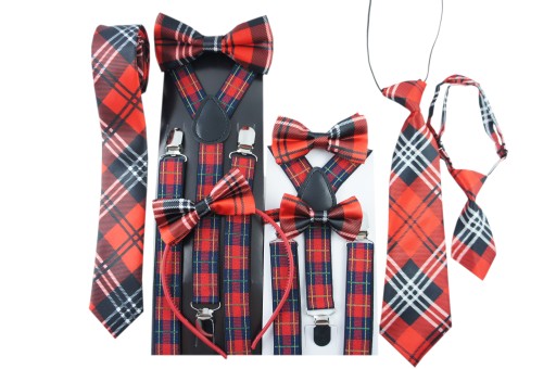 Červená saténová čelenka SCOTTISH BOW