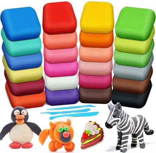 FOAM Polymer Clay Plasticine 24 kusov Set + príslušenstvo Modelovacia hmota