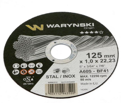 KOVOVÉ REZNÉ KOTOUČE 125 X 1 WARYŃSKI STRONG