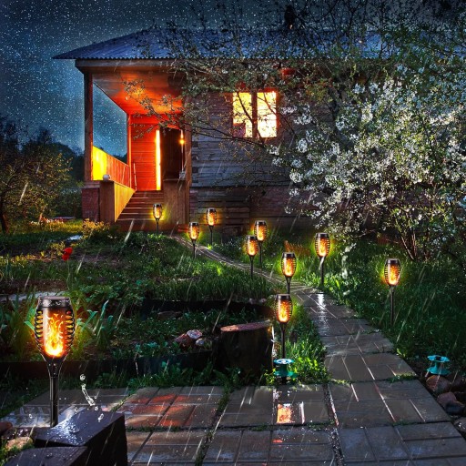 Solárna záhradná lampa LED baterka s plameňom lampy záhradné svetlá