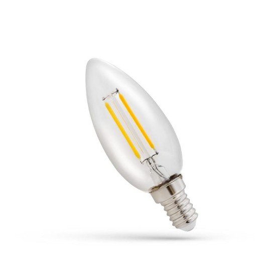 LED COG CLEAR E14 1W WW teplá sviečková žiarovka