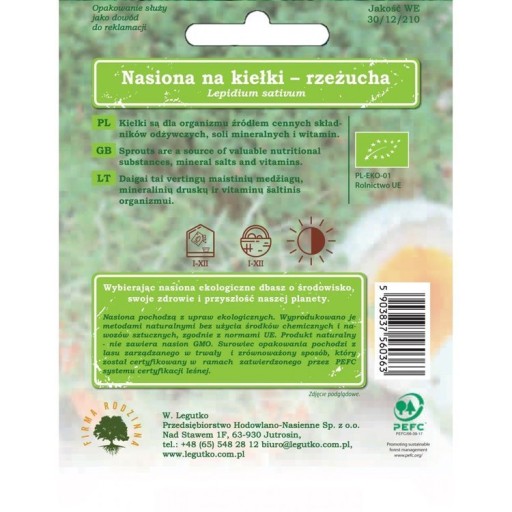 Semená na naklíčenie žeruchy 30g BIO - Semená - W. Legutko
