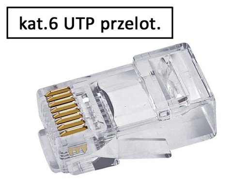 RJ45/8P8C zástrčka kat.6 UTP krútená dvojlinka drôt/lanko AWG24-26 priechodná 10ks