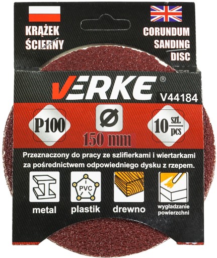 BRÚSNY PAPIER SAMOLEPIACIE KOTÚČE NA VELCRO K BRÚSKE 150mm P100 10 ks