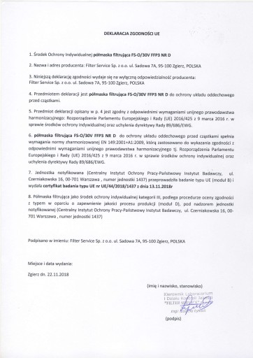 FFP3 MASKA CERTIFIKOVANÁ PROTIVÍRUSOVÝ POĽSKÝ FILTER