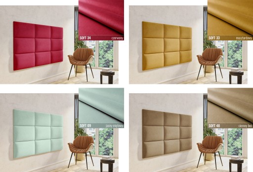 60 X 30 ČALÚNENÉ STENOVÉ PANELY MÄKKÉ ČELO