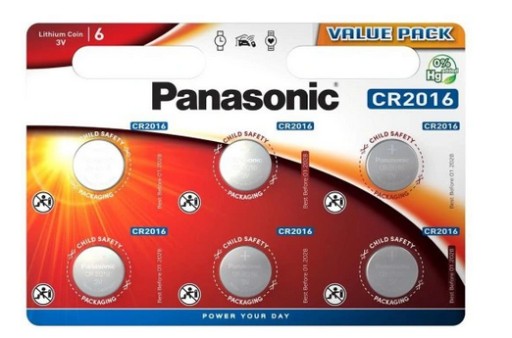 6x lítiová batéria Panasonic CR2016 3V cena za 6 ks