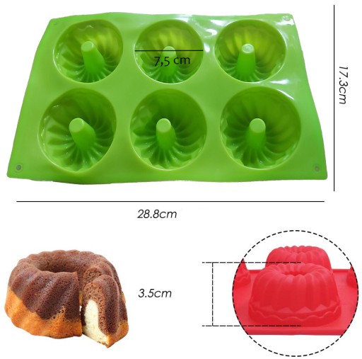Silikónová forma na pečenie na muffiny, cupcaky, donuty, mraziace cupcaky, 6ks