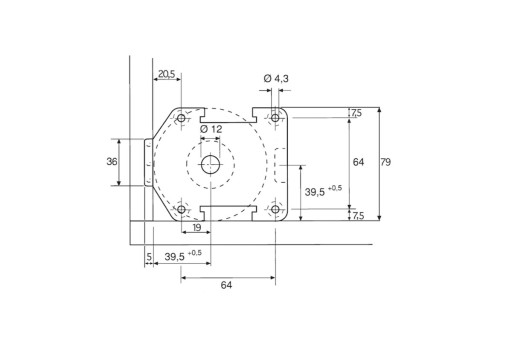 Wurth kuchynská noha typ B+ 45mm 380kg
