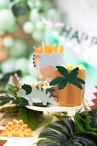 PAPIEROVÉ BOXY NA POPCORNOVÉ OBCHÍDKY DINOSAURS DINO TRICERATOPS 6 KS