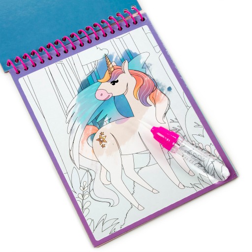 Kidea Magická opakovane použiteľná vodová omaľovánka s fixkou Unicorn Fairies