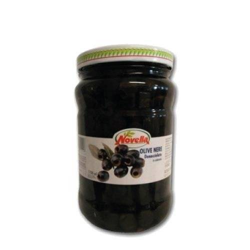 Novella Olive Nere čierne olivy bez kôstky 720 ml v slanom náleve